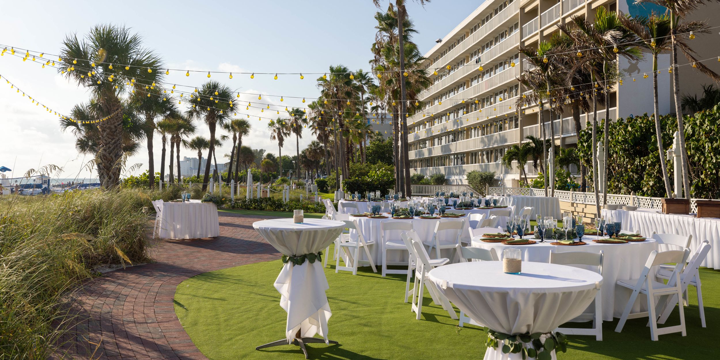 A Set Of Tables And Chairs Outside