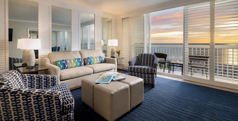 A Living Room With A Large Window