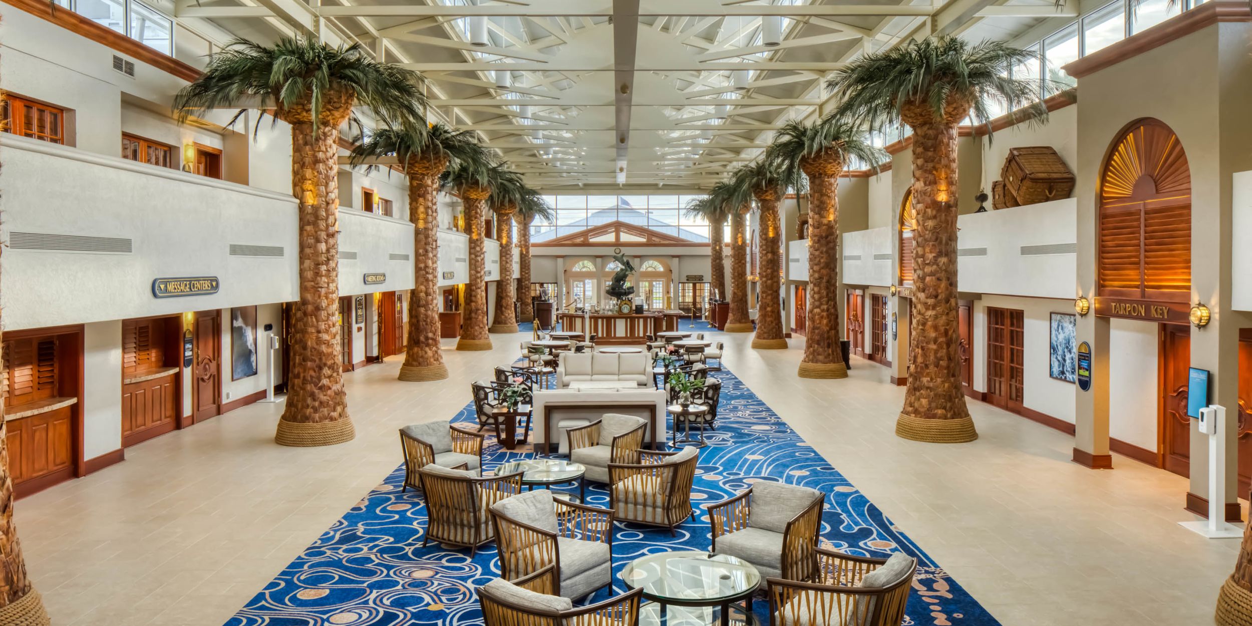 A Dining Room Table In Front Of A Building