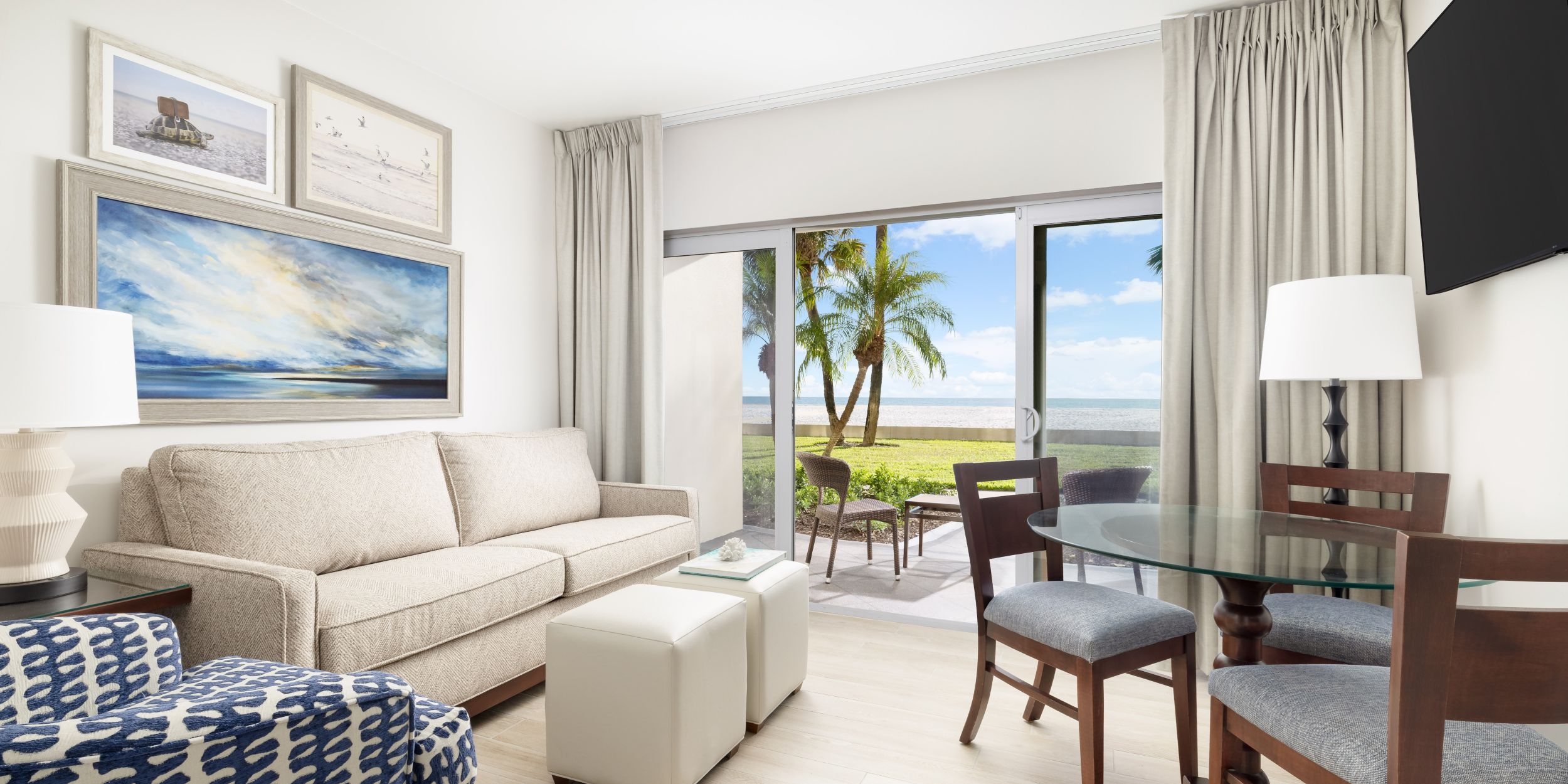 A Living Room With A Large Window