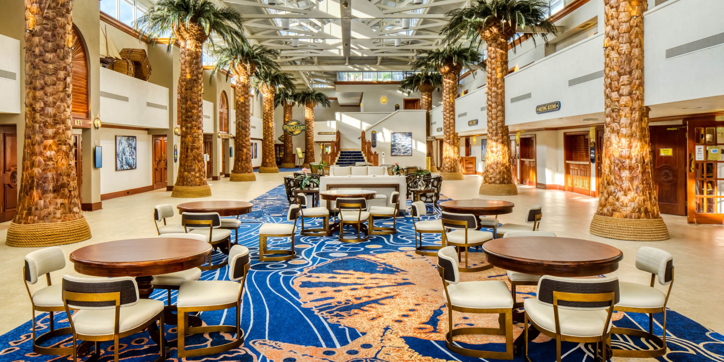 A Dining Room Table In Front Of A Building
