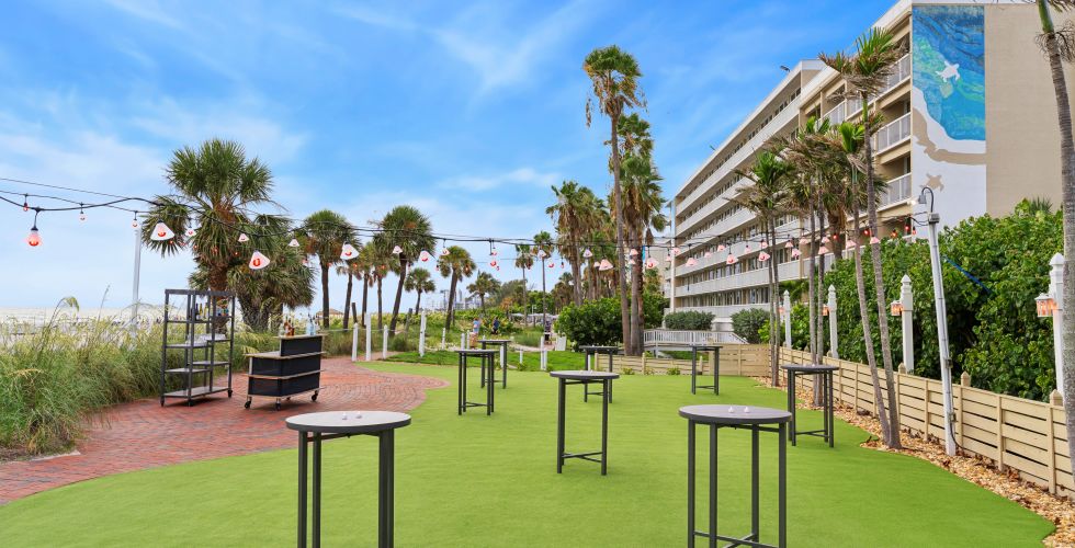 A Playground With Trees And Buildings