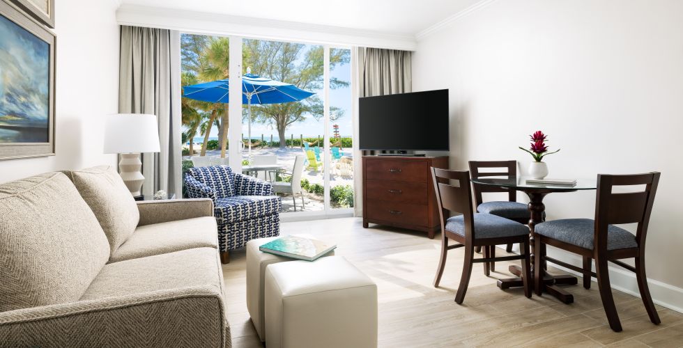 A Living Room With A Large Window