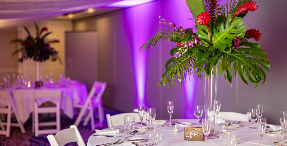 A Table With Flowers On It