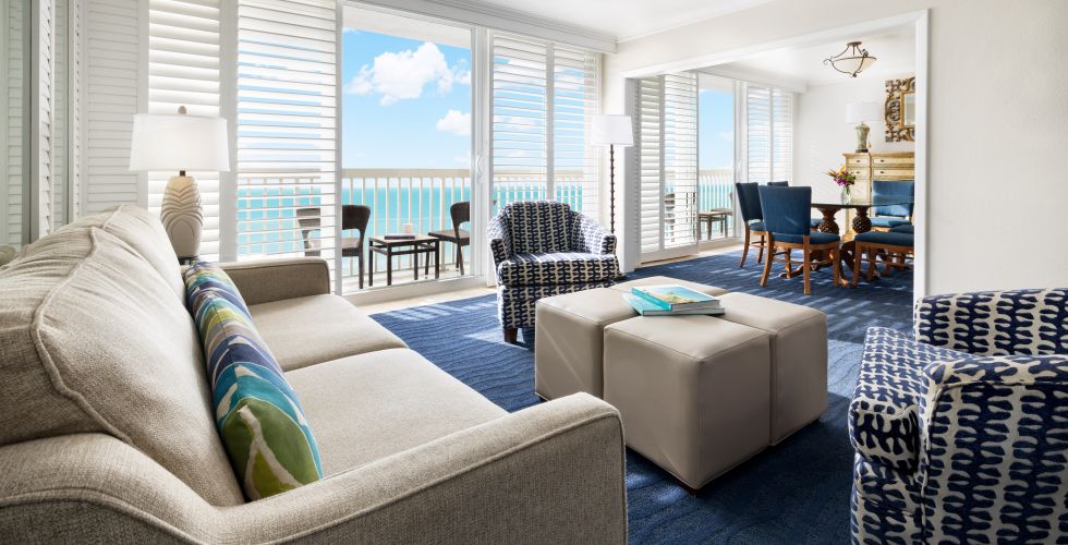 A Living Room With A Large Window